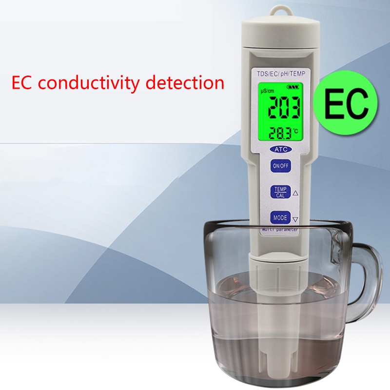 Thiết Bị Kiểm Tra Chất Lượng Nước 4 Trong 1 TDS / EC / pH / TEMP