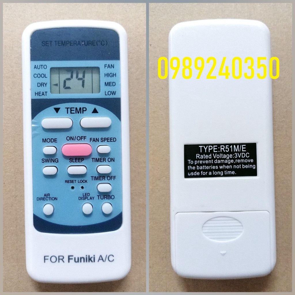 Remote điều khiển điều hòa Funiki 1 chiều, 2 chiều