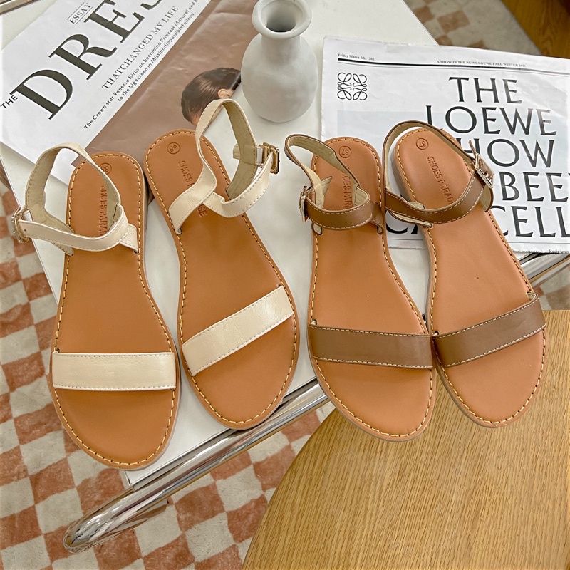 Giày sandal nữ bảng ngang đế bệt thời trang Shoes Paradise SD1NX