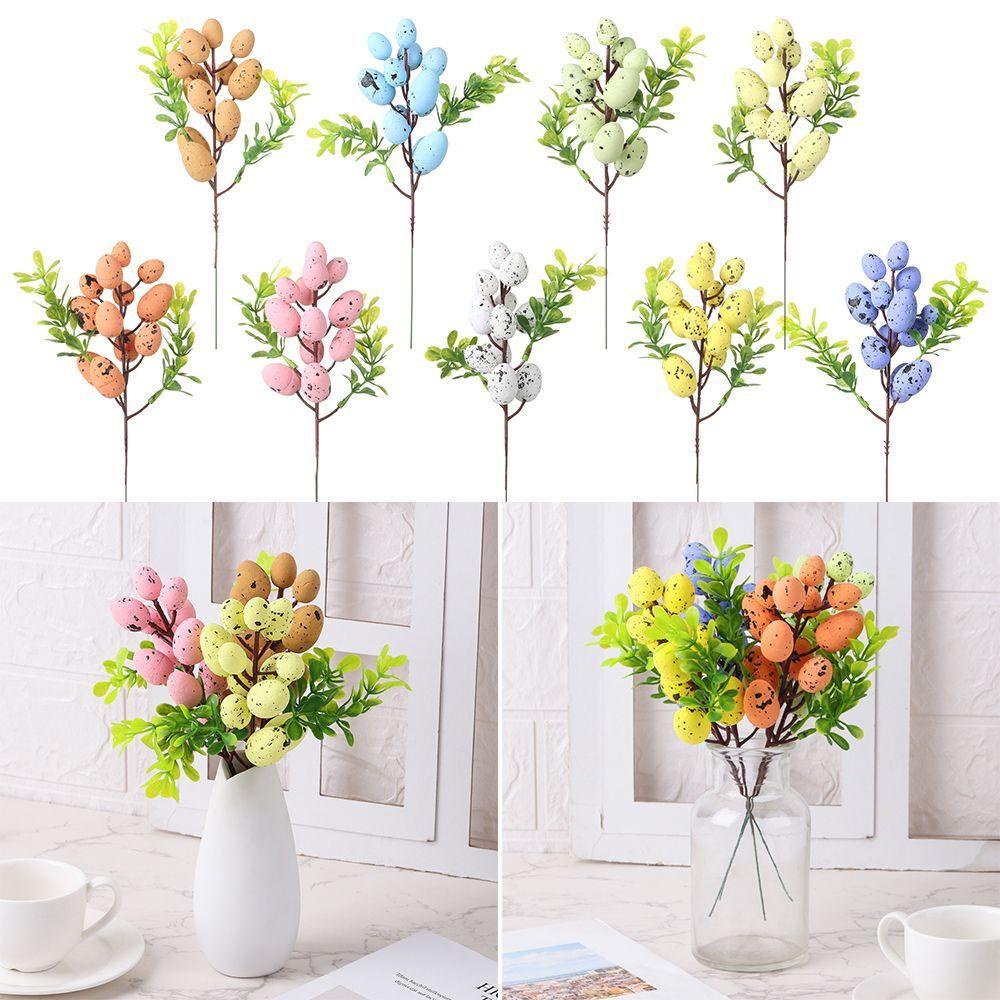 Nhánh Cây Trứng Phục Sinh Bằng Xốp DIY Nhiều Màu Sắc Trang Trí Nhà Cửa