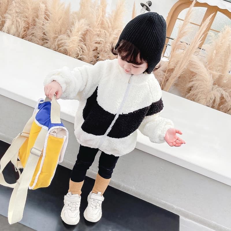 Áo khoác bé trai bé gái lông cừu Ni Today chất bông mềm siêu ấm