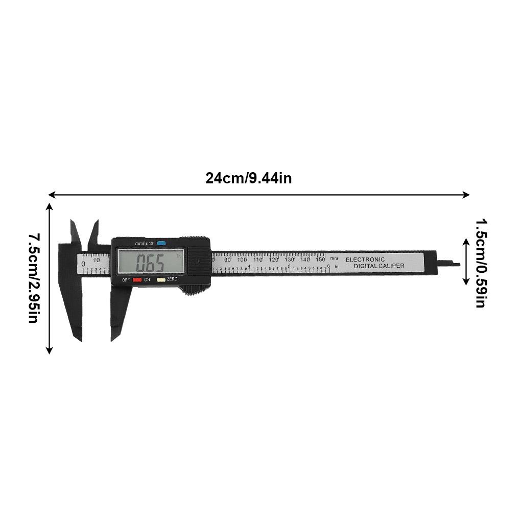 Thước Đo Điện Tử Màn Hình Kỹ Thuật Số 0-100mm Làm Đồ Gỗ Thủ Công