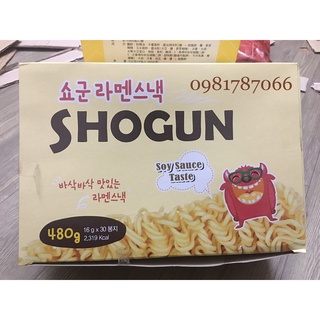 Mì shogun vị nước tương/ mì tôm ăn liền trẻ em hộp 30 gói