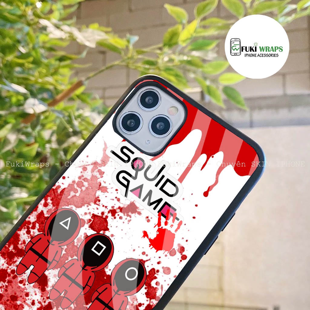 Ốp Lưng Kính Cường Lực / Case Squid Game Chống Vỡ Dành Cho 13ProMax 12ProMax 11ProMax X XSMAX Fukishop