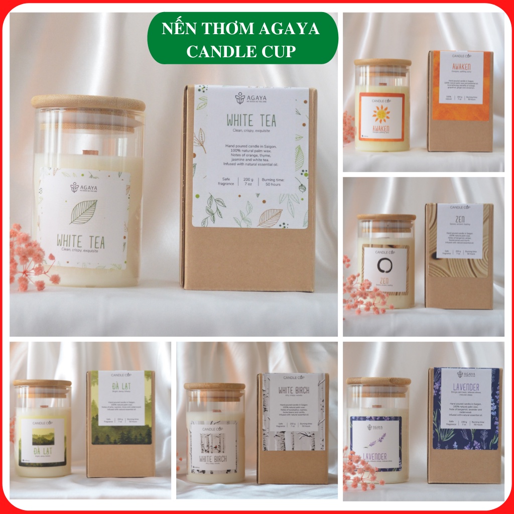 Nến thơm tinh dầu cao cấp thơm phòng Candle Cup,Giúp thư giãn,dễ ngủ,hương thơm thiên nhiên