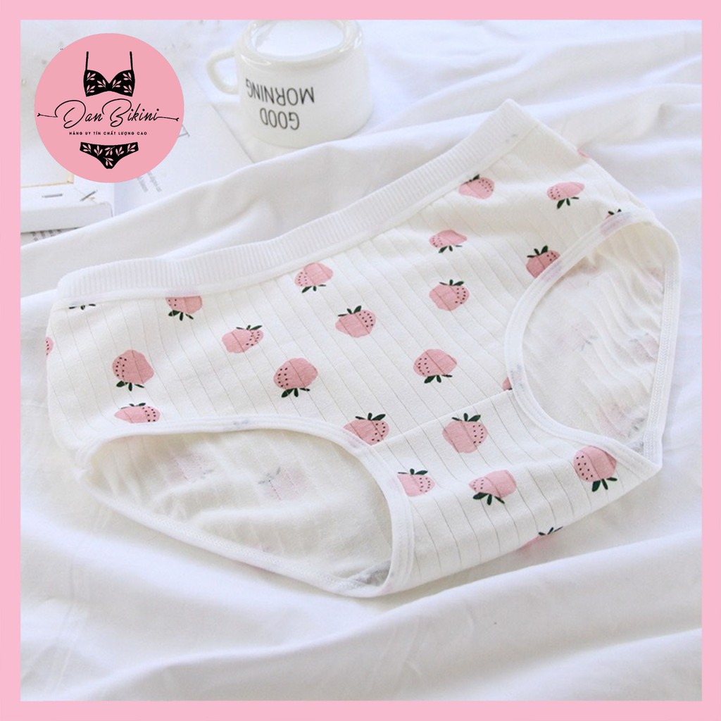 Quần Lót Nữ ❤️FREESHIP❤️ Quần Lót Nữ Cotton gân tăm hình dâu tây kháng khuẩn mềm mại mẫu 671 | BigBuy360 - bigbuy360.vn
