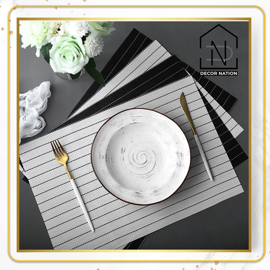 Tấm Lót Bàn Ăn Placemat Cách Nhiệt Chống Thấm Nước 40x35cm