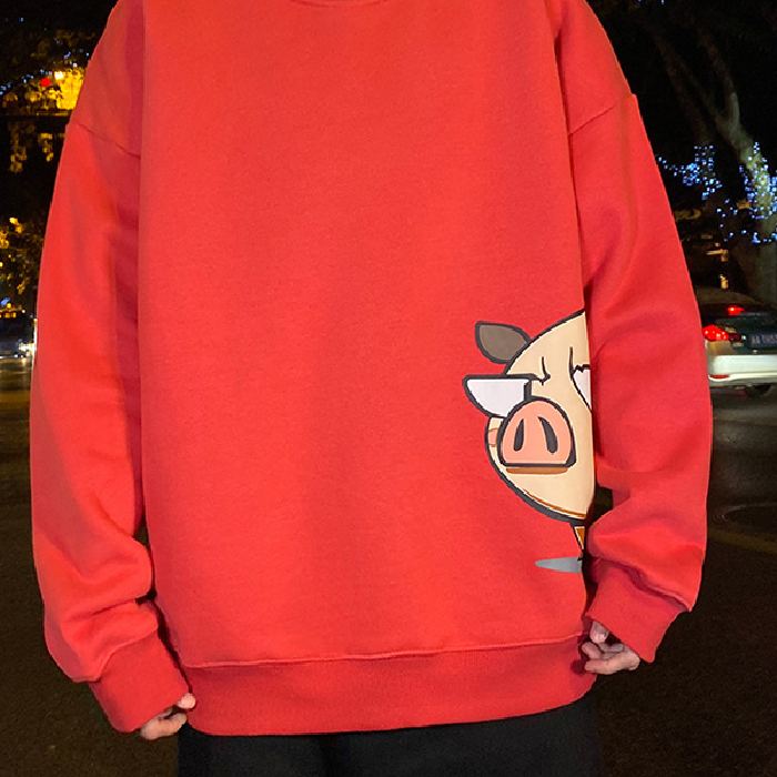 Áo nỉ dài tay cổ tròn kiểu dáng rộng thời trang trẻ trung dành cho nam | BigBuy360 - bigbuy360.vn