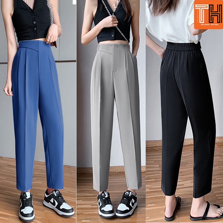 Quần tây baggy nữ lưng thun sau cạp xéo dáng công sở siêu XINH