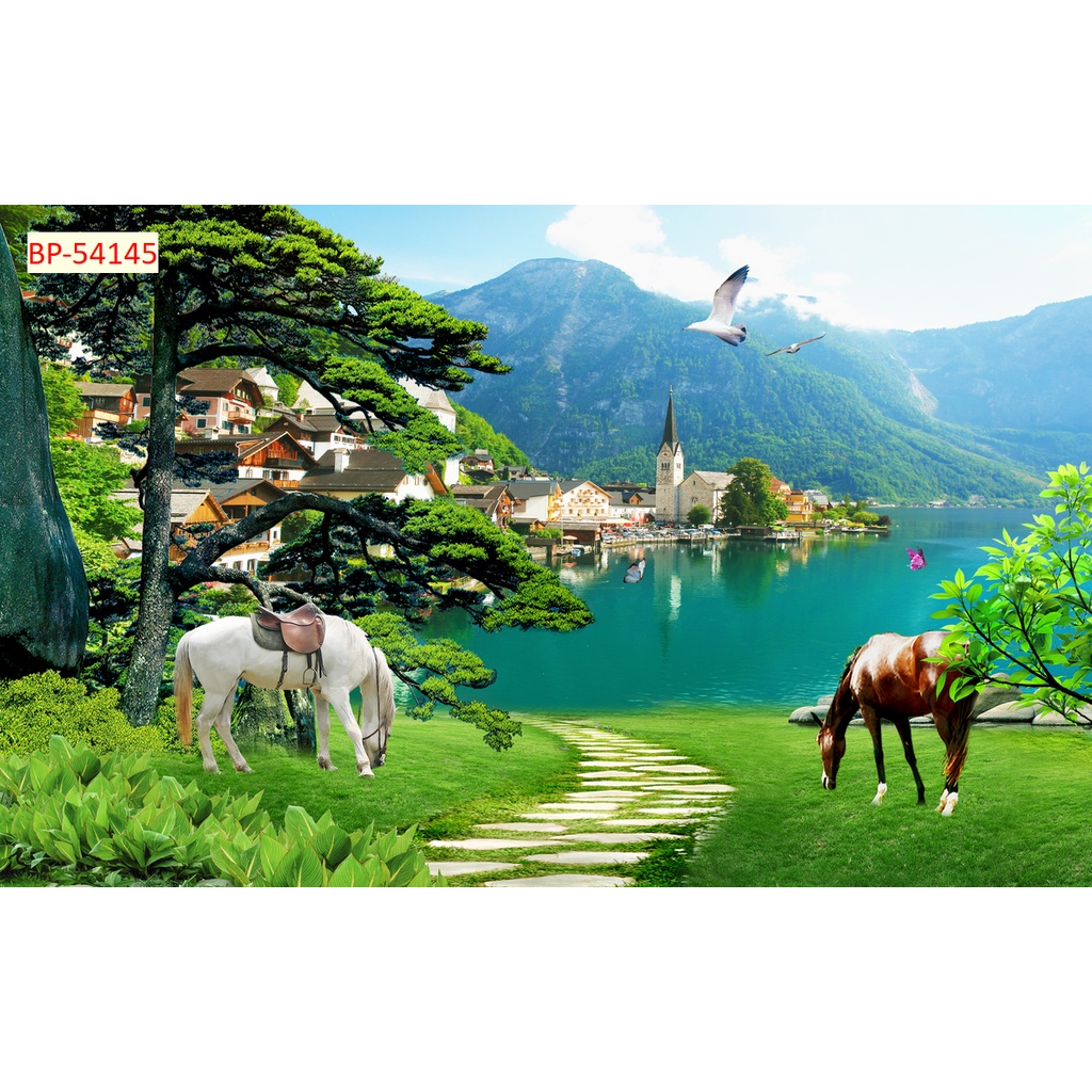 ranh vải lụa dán tường phong cảnh thiên nhiên phòng khách, phòng ăn, phòng ngủ được mua nhiều nhất