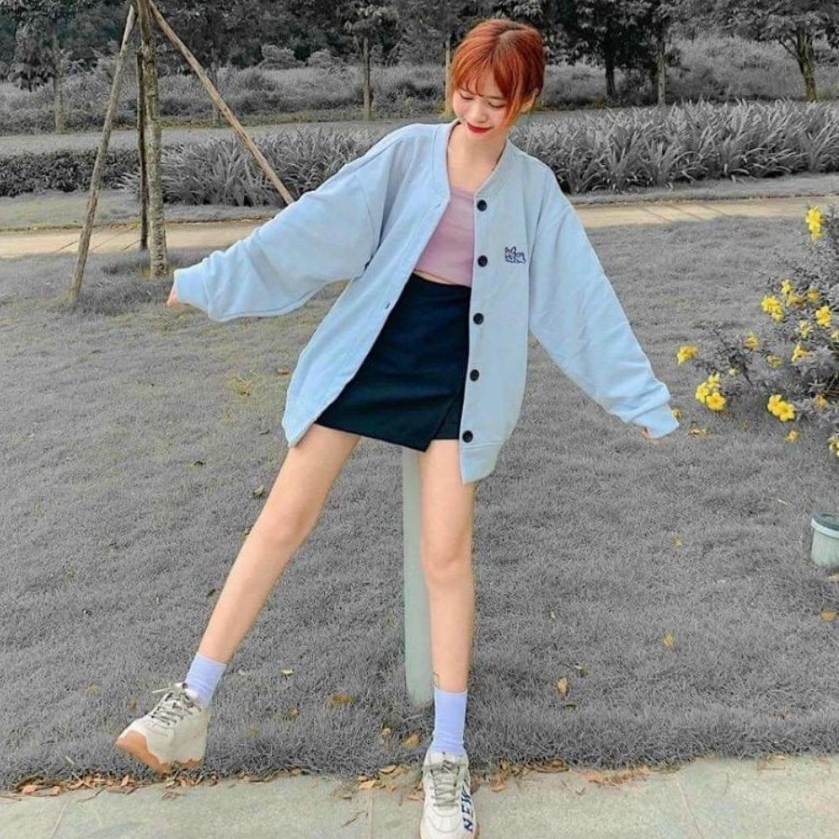 Áo khoác nỉ bông cardigan chống nắng PUPPY LAZY AKN03 ARROW mềm mịn