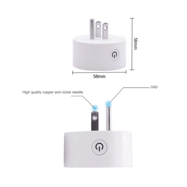 Ổ cắm thông minh Wifi TUYA Smart life US 10A điều khiển từ xa