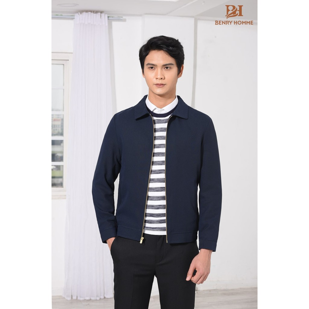 Áo khoác nam Benry, chất liệu vải tuytsi pha lông cừu, Dáng áo slim fit mặc thanh lịch, trẻ trung mã 1859NV-Benryhomme