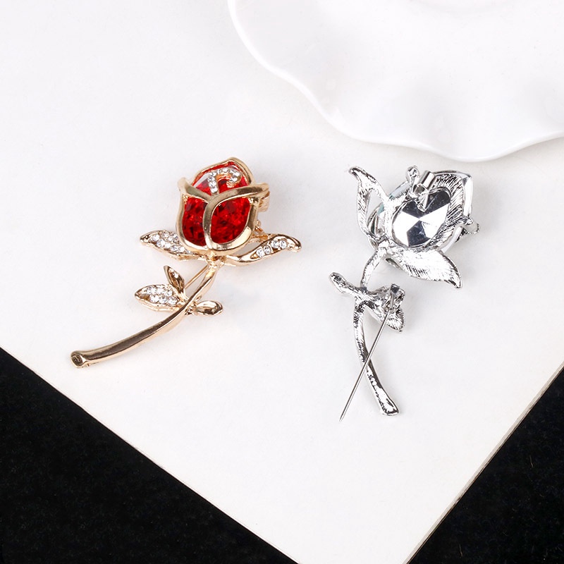 Trâm cài áo hình hoa hồng kiểu dáng sang trọng thanh lịch