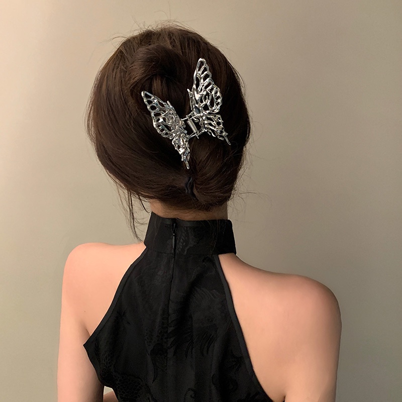 Kẹp Tóc Cá Mập Lớn Bằng Kim Loại Phong Cách punk Cổ Điển Cho Nữ