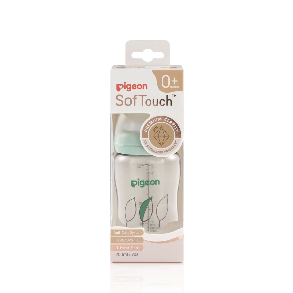 Bình sữa Pigeon Softouch T-Ester Plus – Chiếc lá 200ml/300ml