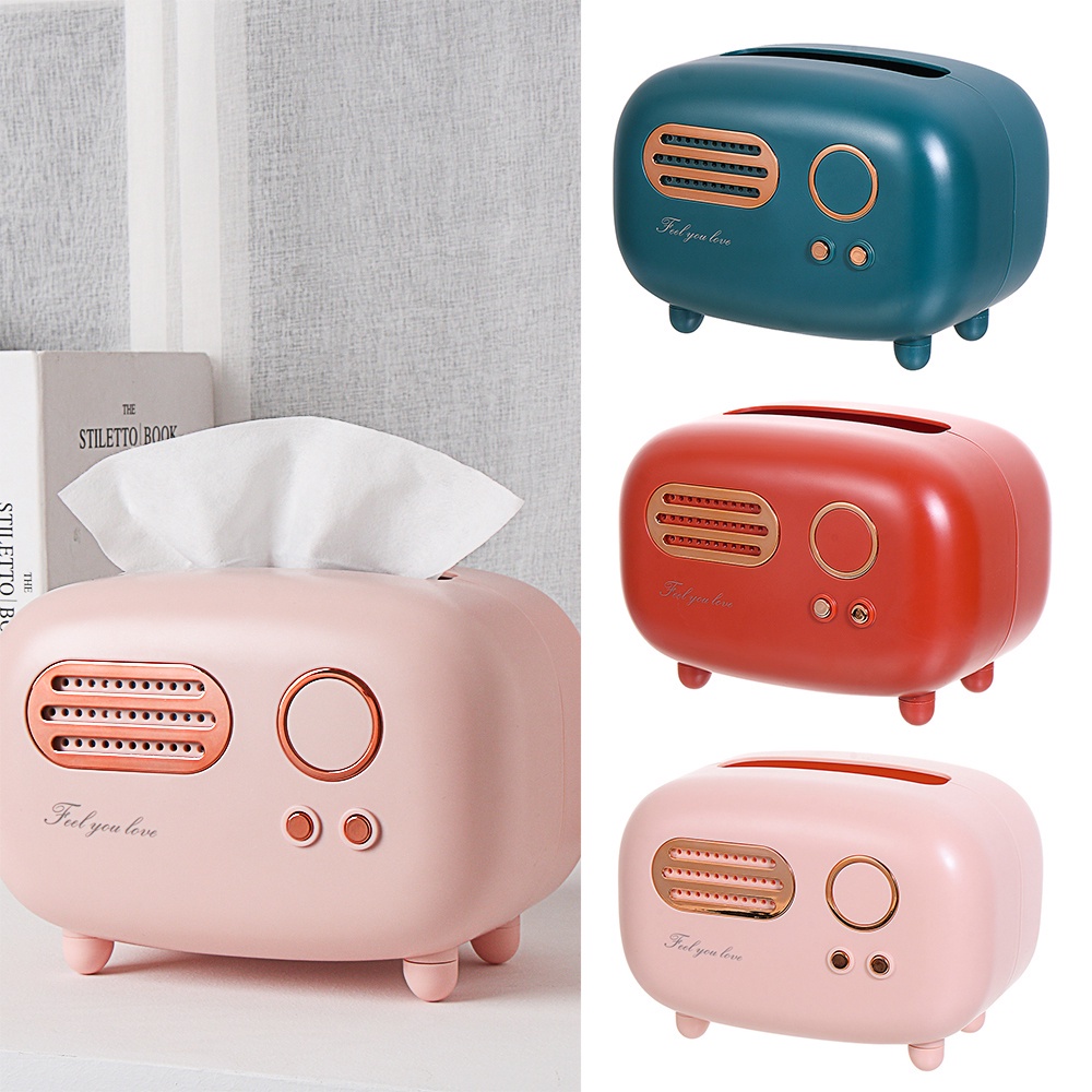 Hộp Đựng Khăn Giấy / Điều Khiển Từ Xa / Khăn Giấy Để Bàn Hình Máy Radio Nhiều Màu Sắc Cổ Điển Chống Bụi Bẩn