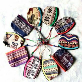 Ví Nữ mini thổ cẩm dây chuông xinh yêu tặng bạn gái