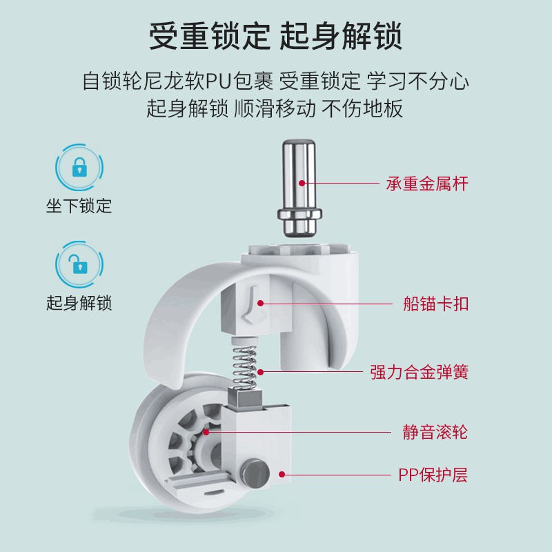 Ghế văn phòng máy tính tựa lưng ở nhà sinh viên xoay thoải mái ít vận động làm việc nâng hạ bàn [vận