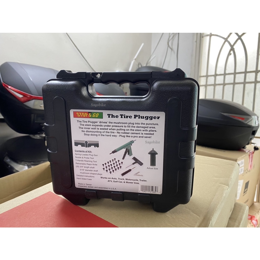 Bộ vá vỏ không ruột Stop & Go 1085, bộ vá vỏ không ruột xe ô tô, mô tô, xe máy Stopngo, nhập khẩu Mỹ