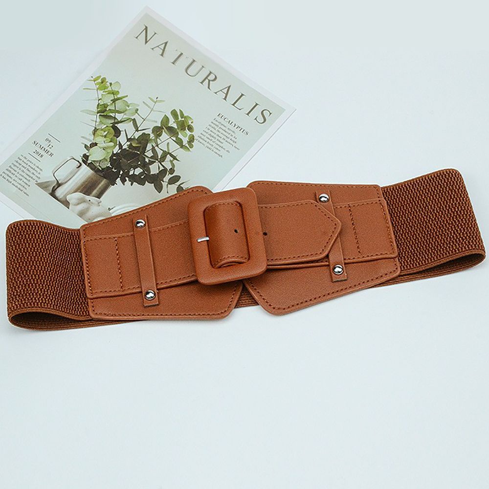 Thắt lưng vải canvas phối da PU thiết kế đơn giản phong cách Hàn Quốc sang trọng cho nữ