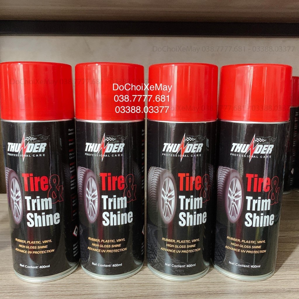 ☜✳♟✨ Dưỡng, phục hồi nhựa nhám, bóng vỏ xe Thunder Tire Trim Shine cao cấp chính hãng cho mọi loại xe. DoChoiXeMay