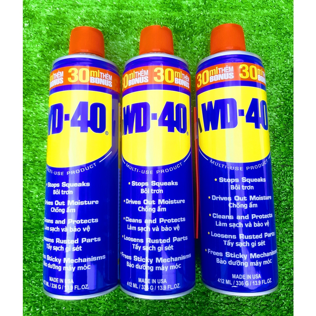 [Tặng 30ml] Chai Xịt WD40 412ml Dầu Bôi Trơn Chống Rỉ Làm Sạch Và Chống Ẩm.