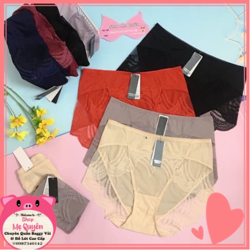[BIGSIZE] Quần lót ren form to cạp cao ôm bụng: 60-80kg