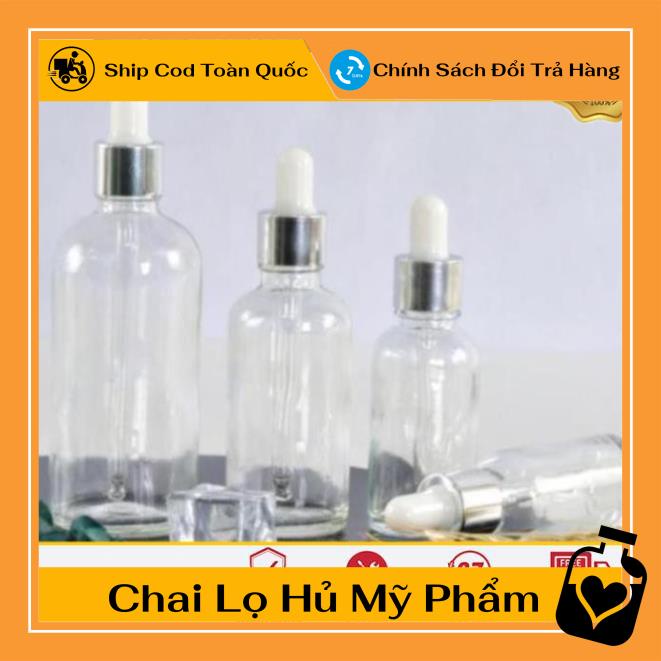 [TOP GIÁ RẺ] Lọ đựng tinh dầu 15ml,20ml Dày bóp giọt Khoen Bạc , lọ chiết serum ,Xưởng Chai Lọ