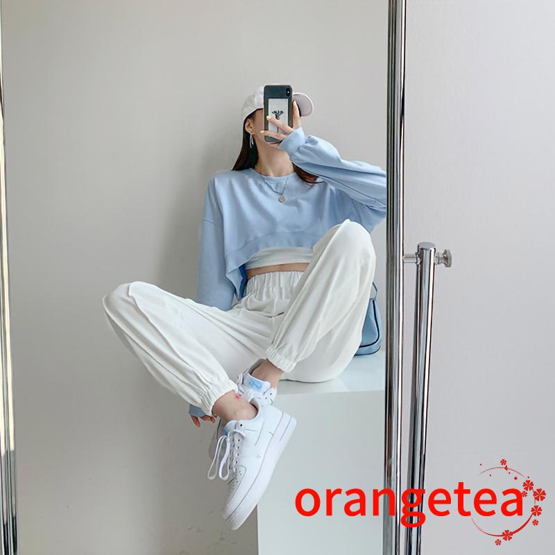 Áo Thun Lửng Tay Dài Màu Sắc Thời Trang Dành Cho Nữ