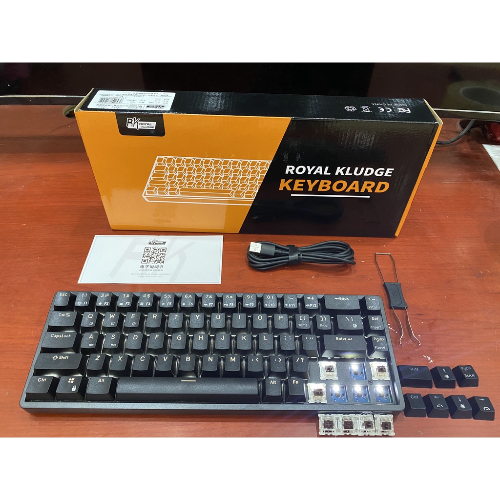 RK G68 Hotswap - Bàn phím cơ không dây Royal Kluedge RK G68 Led Đơn Sắc Bluetooth 5.1 và Wireless 2.4G-BẢO HÀNH 12 THÁNG