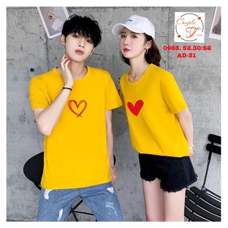 Áo đôi, áo cặp nam nữ in hình trái tim AD31