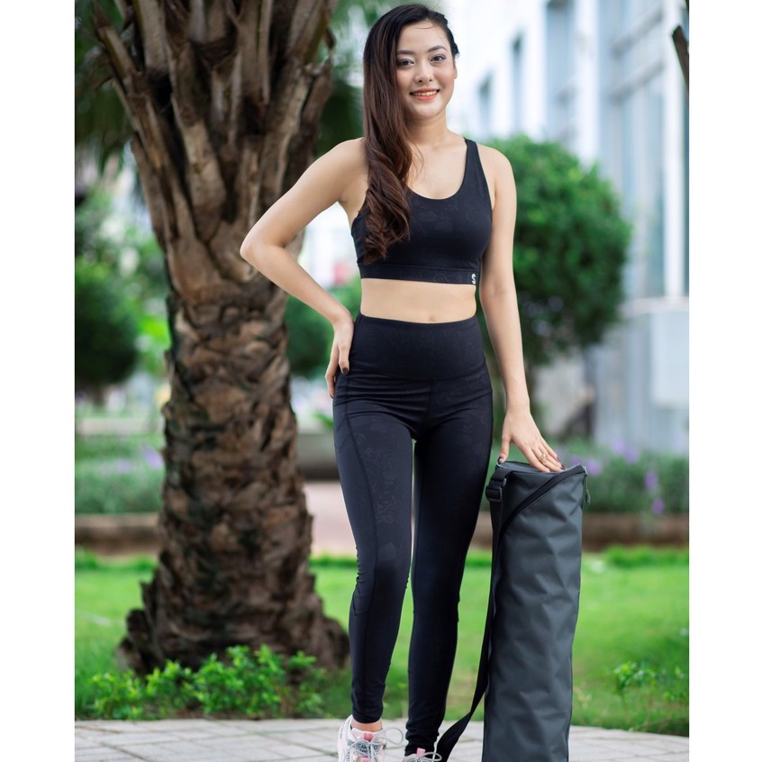 Bộ tập thể thao gym yoga nữ áo bra quần dài kèm mút cao cấp Bin Sports BD075