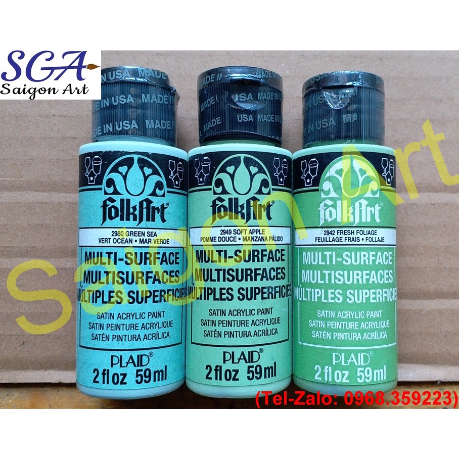 Màu acrylic FolkArt 59ml vẽ trên mọi chất liệu - Loại SATIN