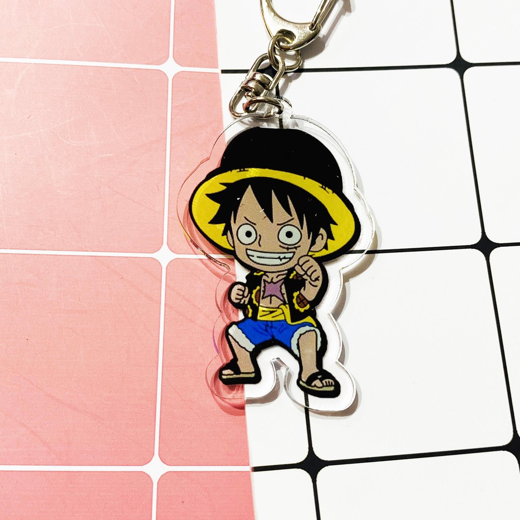 ( Mica trong acrylic ) Móc khóa One Piece Đảo hải tặc ver Dressrosa quà tặng xinh xắn dễ thương anime chibi