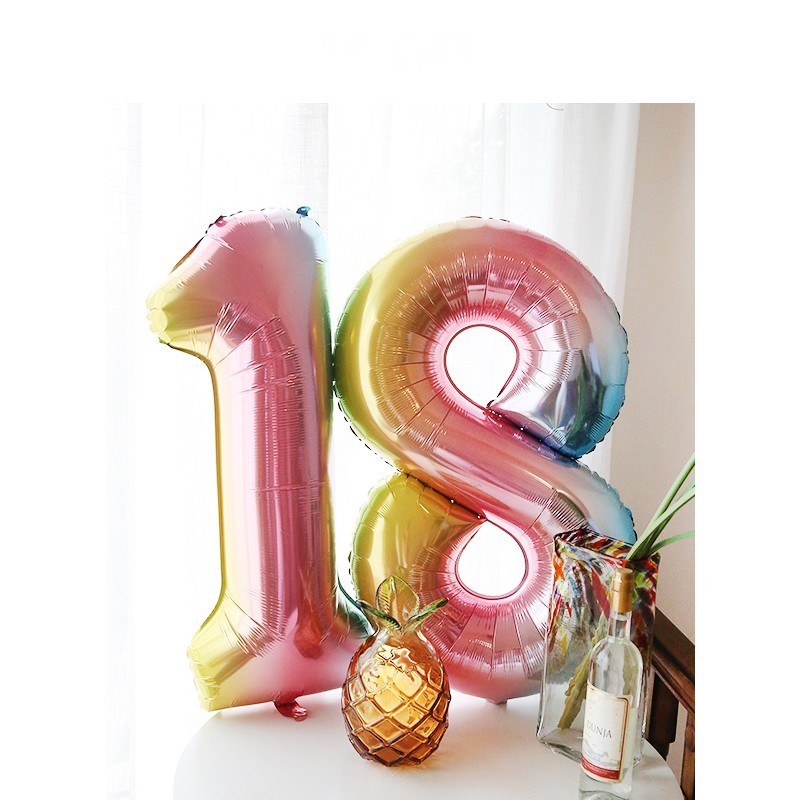 Bong bóng hình số màu gradient độc đáo dùng trang trí