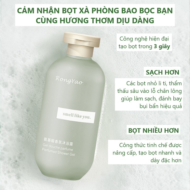 Sữa Tắm Amino Axit RONGYAO Hương Nước Hoa Dưỡng Ẩm Phong Cách Vintage Perfumed Shower Gel 300ml (RY30)