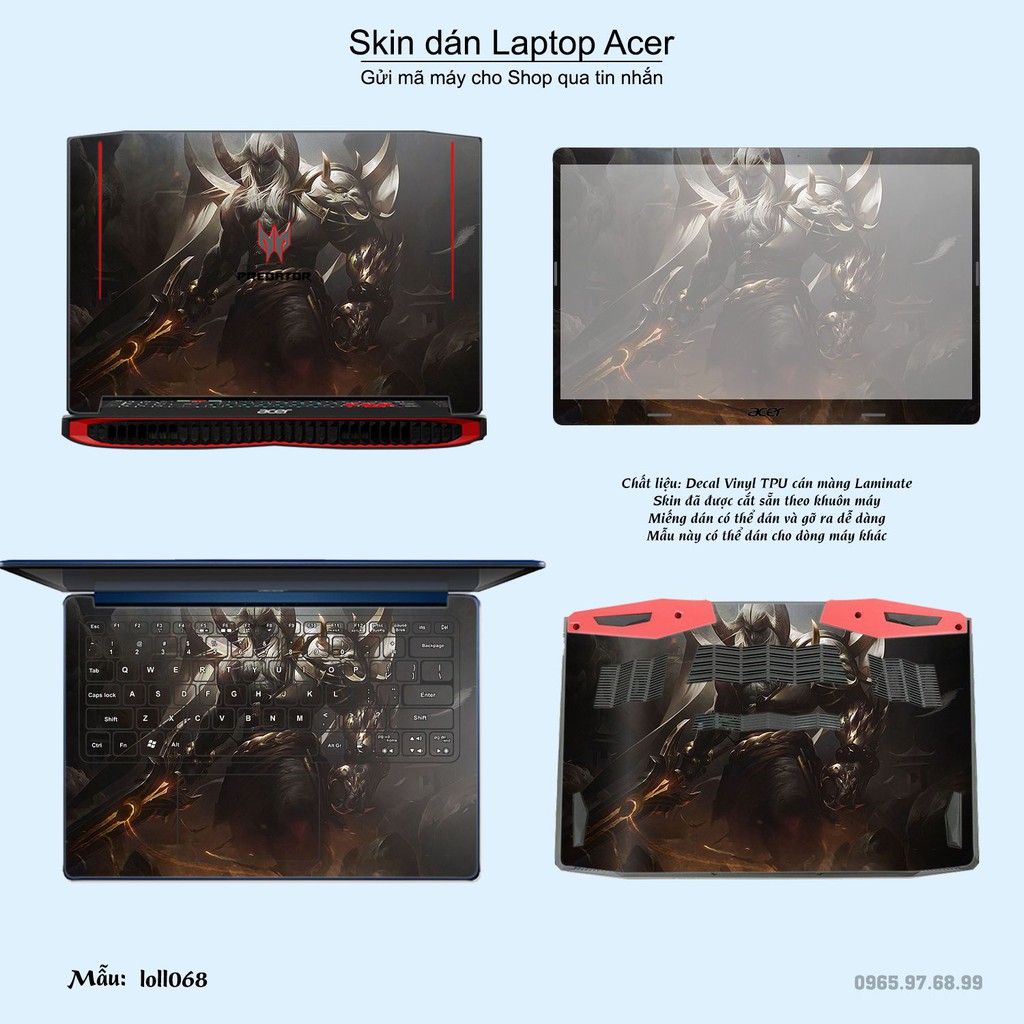 Skin dán Laptop Acer in hình Liên Minh Huyền Thoại nhiều mẫu 9 (inbox mã máy cho Shop)