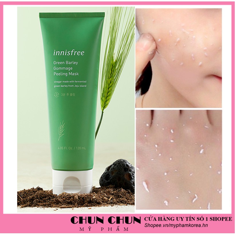 Tẩy tế bào chết - Tẩy da chết chiết xuất Lúa Mạch Innisfree Green Barley Gommage Peeling Mask Hàn Quốc 120ml