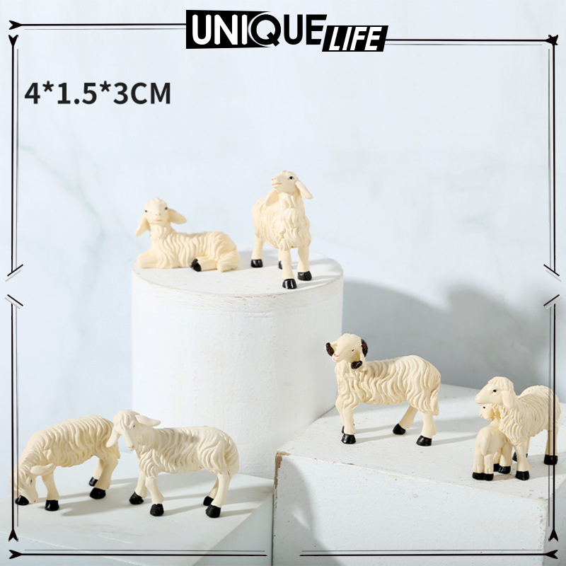 6 Mô Hình Cừu Trang Trí Nhà Búp Bê Ngoài Trời