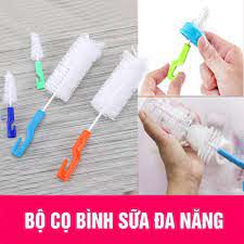 Bộ Cọ bình sữa 2 chi tiết giúp làm sạch bình sữa, cốc, chén các loại, sạch sẽ tiện dụng giá siêu rẻ