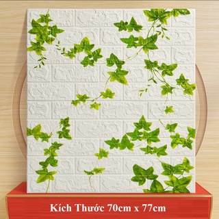 Xốp dán tường 3D hình dây leo, miếng xốp sẵn keo tự bóc dán 70x77cm