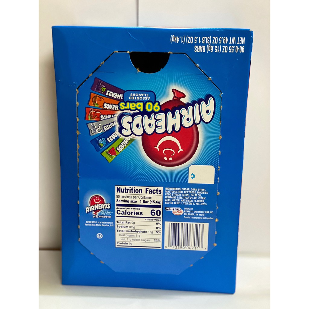 Kẹo dẻo trái cây Air Heads của Mỹ ( Vị Cherry, Cam, Nho, Mâm xôi, Dưa Hấu)