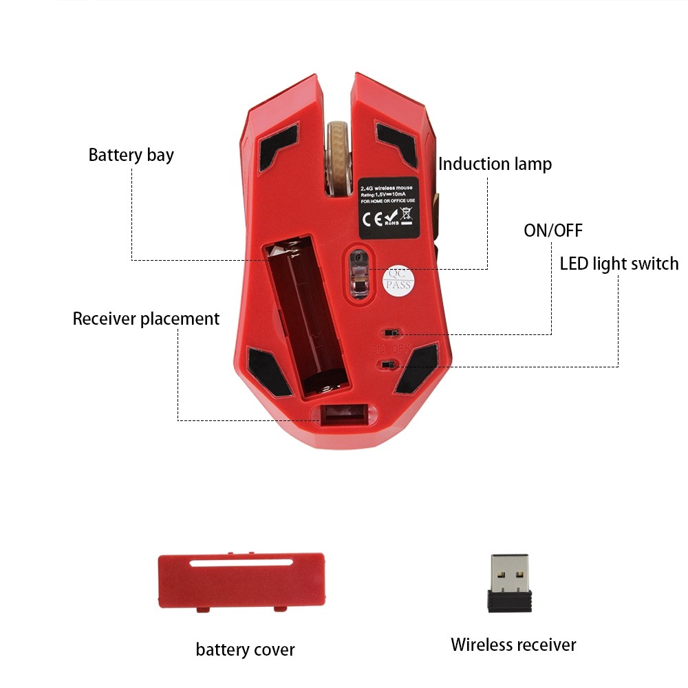 Chuột không dây 2.4g 1600dpi chất lượng cao cho máy tính | WebRaoVat - webraovat.net.vn