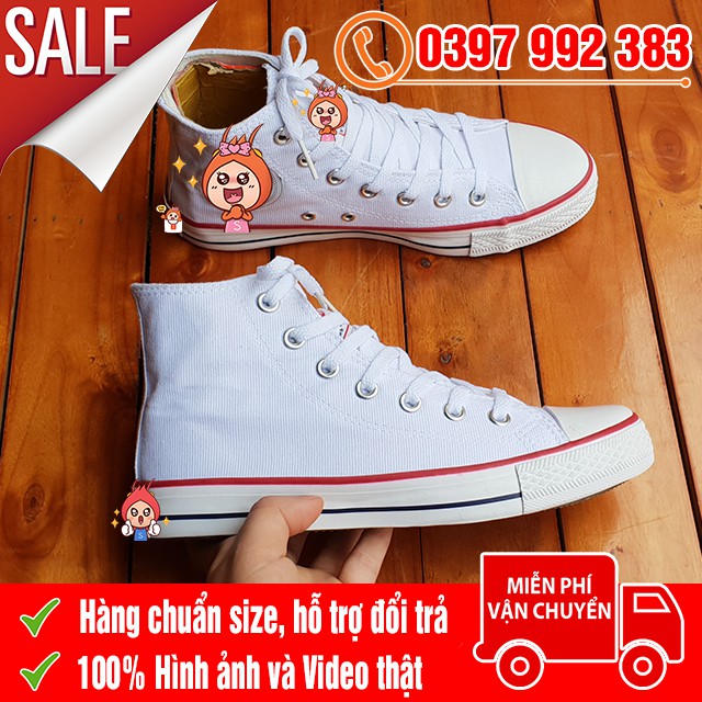 [MIỄN PHÍ GIAO HÀNG] Giày Thể Thao CV Classic Trắng Cổ Cao Thời Trang | BigBuy360 - bigbuy360.vn