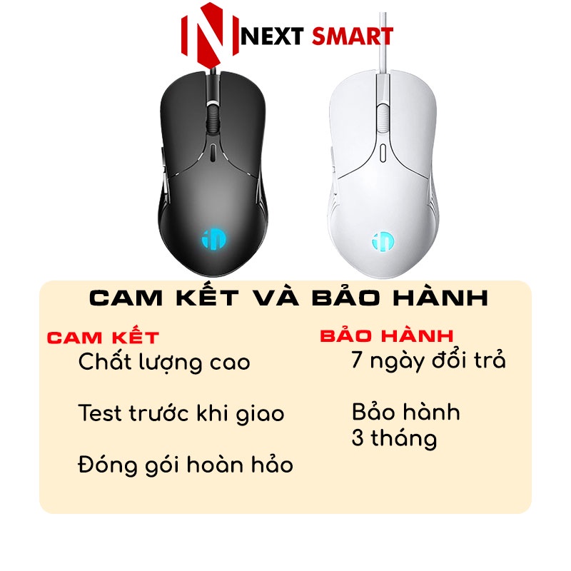 Chuột gaming máy tính Inphic PB1P 4800dpi chuột có dây silent im lặng chống ồn cho game thủ văn phòng