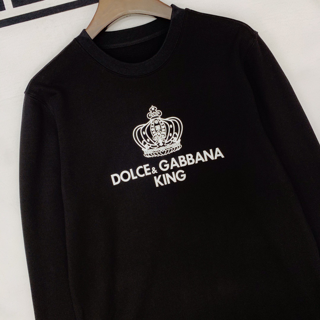D0LCE & GABBA Year 2020 new autumn and winter men's sweaters LOGO crown printed sweaters pure cotton fabric no luster