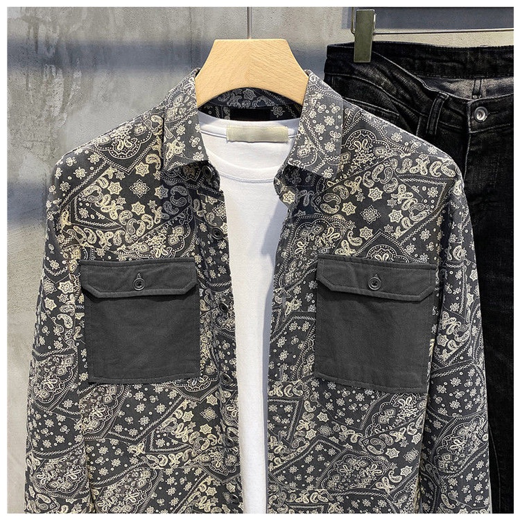 Áo Sơ Mi Nam Dài Tay Màu Sắc Retro