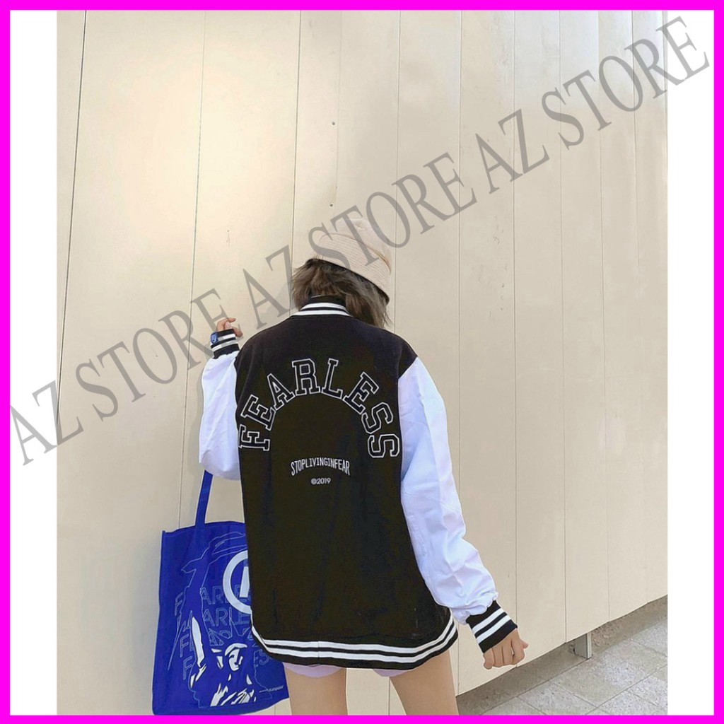 (FREESHIP) ❤ Áo Khoác Dù Nam Nữ Unisex - Áo Khoác Bomber FEARLESS (có form rộng XL) - LP.STORE