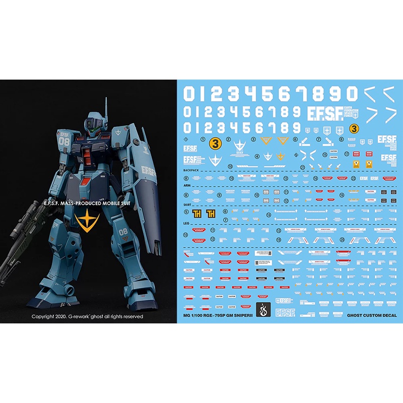 Decal Dán Trang Trí Xe Hơi GHOST MG RGM-79SC GM SNIPER
